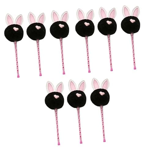 Tofficu Stylos à Encre Gel Noir Design Oreilles De Lapin École Étudiant Prix Écriture Fluide Matériaux Sûrs 6Pièces — noirx3pcs