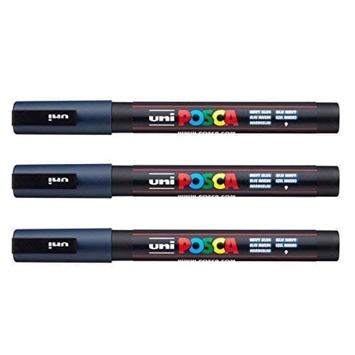 Posca Marqueurs PC-3 M Uni-Ball + Gamme complète de 40 couleurs disponibles + Artisans et passionnés + Décoration et art — bleu marine