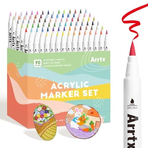 Marqueurs Acryliques Arrtx 60C Couleurs pour Peinture de Pierres et Arts Créatifs Bois Toile Verre Céramique Résistants — Palette paysage 90B