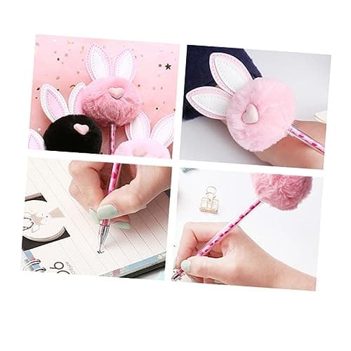 Tofficu Stylos à Encre Gel Noir Design Oreilles De Lapin École Étudiant Prix Écriture Fluide Matériaux Sûrs 6Pièces