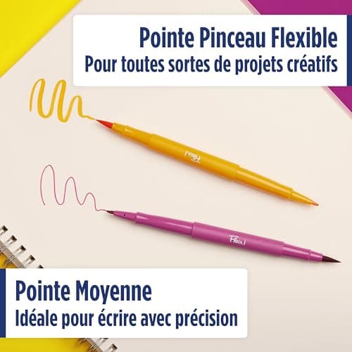 Paper Mate Flair Pen Dual Tip Ballpoint Pen Refillable Mechanical Pencil with Retro Design - BL8 PEA, Smudge-Proof Writi