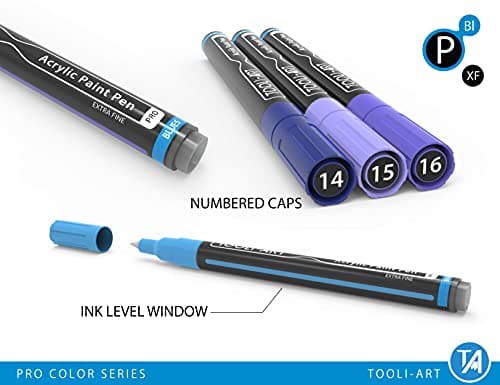Marqueur acrylique Pro Color ensemble de 22 marqueurs assortis 0,7 mm non toxique usage artiste débutant professionnel