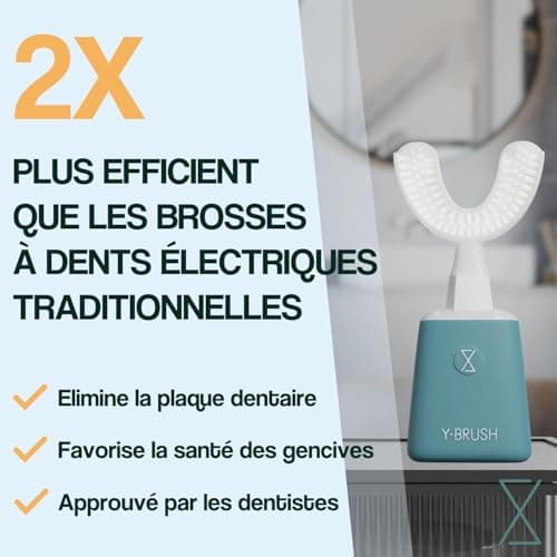New 2025 Y-Brush Essential - Brosse à Dent Electrique Sonique Automatique - 3 Mois d'Autonomie - 2 Modes de Vibration -