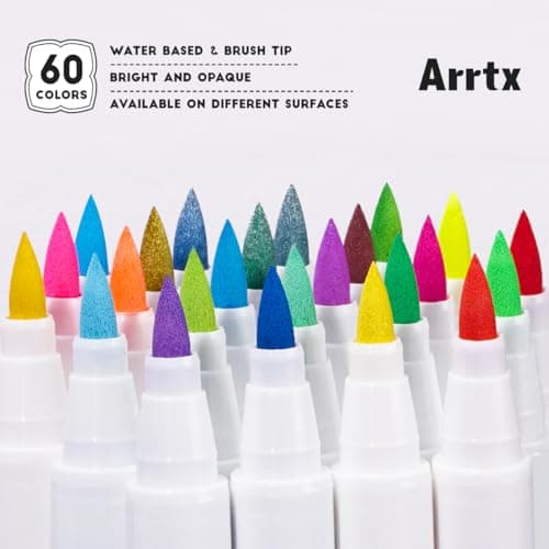 Arrtx Marqueurs 60A Imperméables pour Peinture sur Pierre, Œufs de Pâques, HobbyistesJamais Sans Tache Nombreux Formats