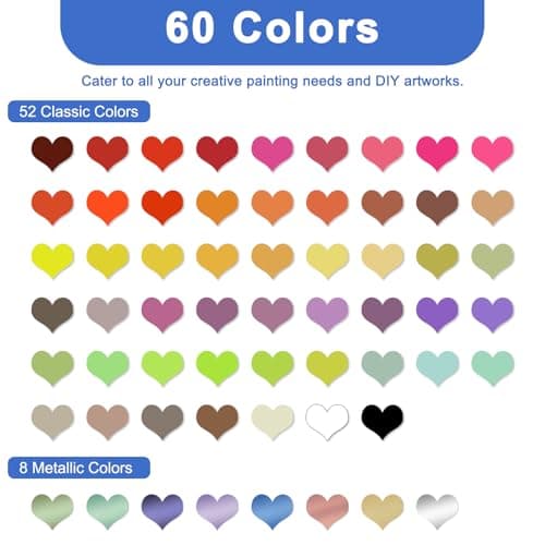 Funnasting Feutre Acrylique 60 Couleurs Double Pointe, Marqueur Peinture Acrylique Pinceau et Fin, Idéal pour Rochers, B