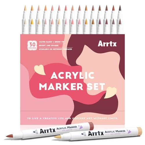 Marqueurs Acrylique Arrtx 30 Couleurs - Peinture Acrylique Eau-Based - Pour Artiste, Dessin et Craft - Verre et Bois Inc