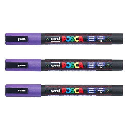 Posca Marqueurs PC-3 M Uni-Ball + Gamme complète de 40 couleurs disponibles + Artisans et passionnés + Décoration et art — Glitter Violet