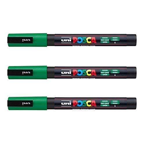 Posca Marqueurs PC-3 M Uni-Ball + Gamme complète de 40 couleurs disponibles + Artisans et passionnés + Décoration et art — Green