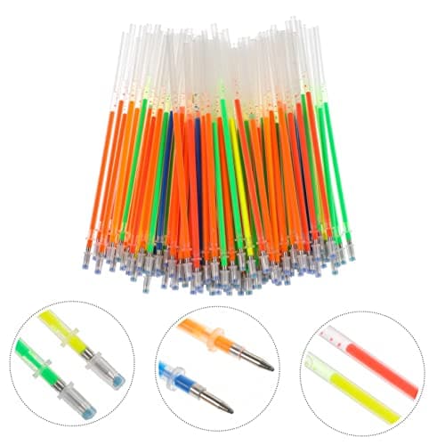 ARTIBETTER 100 Pièces Recharge de Stylo Gel Multifonctionnelle pour Étudiants et Bureaucréativité Assurée - CA01 - Coule