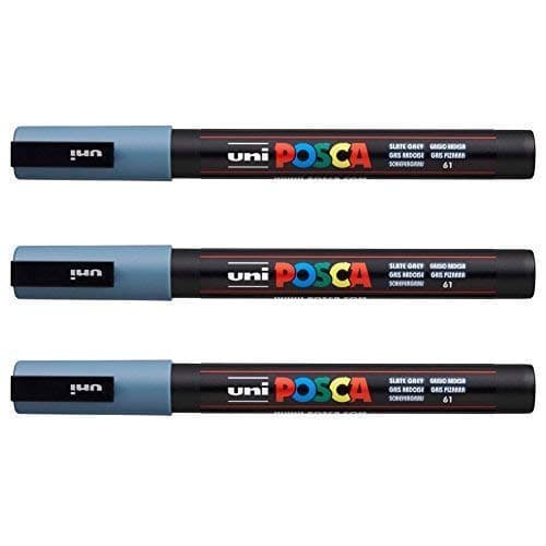 Posca Marqueurs PC-3 M Uni-Ball + Gamme complète de 40 couleurs disponibles + Artisans et passionnés + Décoration et art — gris ardoise