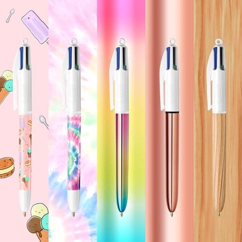 BIC Collection Spéciale | 4 Couleurs, Pointes Moyennes et Large, Boîte de 15 | Couleurs d'Encre Assorties | Étudiant et