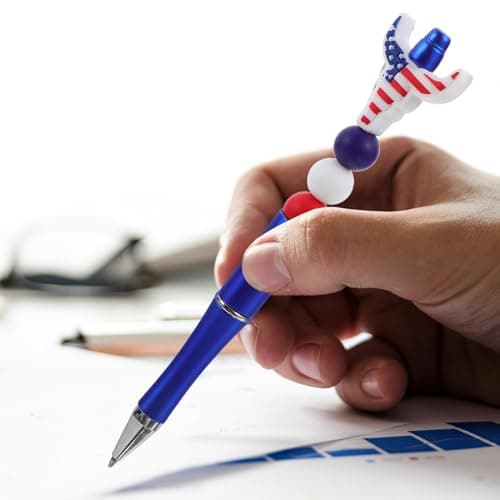 STOBOK Stylos à Gel Forme de Tête de Bœuf Motif Drapeau Américain pour Étudiants Writing Fluide et Résistance à l'Usure
