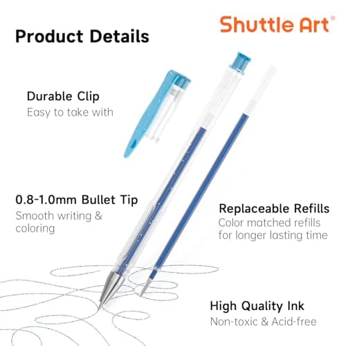 Marqueurs Shuttle Art Global Recycled Standard 360pcs 180 Couleurs + Recharges, Idéal pour Coloriage Adulte, Griffonnage