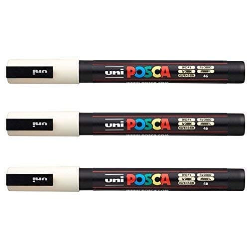 Posca Marqueurs PC-3 M Uni-Ball + Gamme complète de 40 couleurs disponibles + Artisans et passionnés + Décoration et art — ivoire