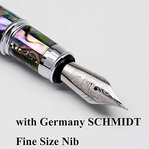 Stylo plume LACHIEVA Schmidt coquillage d'ormeau pointe fine pour homme et femme coffret cadeau fête