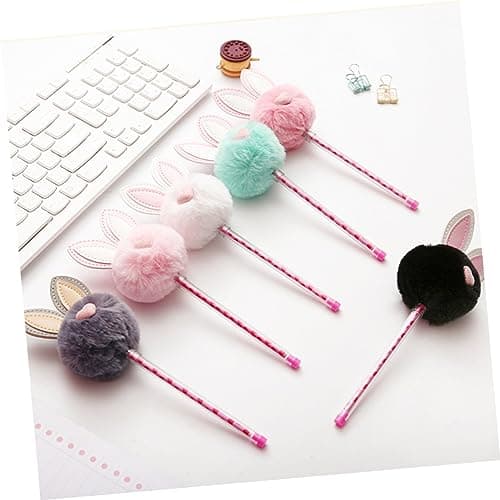 Tofficu Stylos à Encre Gel Noir Design Oreilles De Lapin École Étudiant Prix Écriture Fluide Matériaux Sûrs 6Pièces
