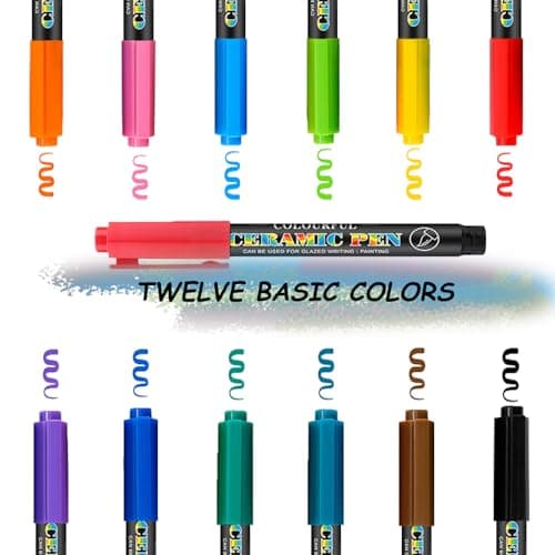 Snowtain 12 Couleurs Feutres Acryliques pour Peinture Resistant à l'Eau sur Diverses Surfaces Parfait pour Artistes Entr
