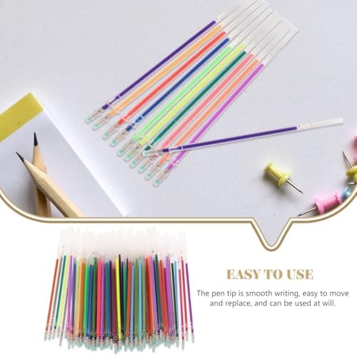 Homoyoyo 100 pièces recharge stylos gel multicolores créative encre lisse pour bureau et école - écriture quotidienne ro