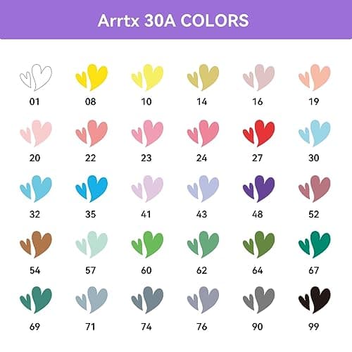 Marqueurs Arrtx pour peinture acrylique 30A couleurs : marqueurs pointe pinceau pour artisans et créatifs, peinture acry