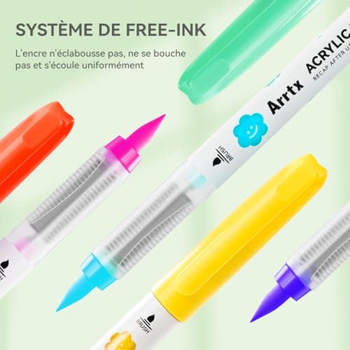 Arrtx Peintures Acryliques 36 Couleurs pour Pierre et Verre, Fournitures d'Art Étanches pour Loisirs Créatifs, Marqueurs