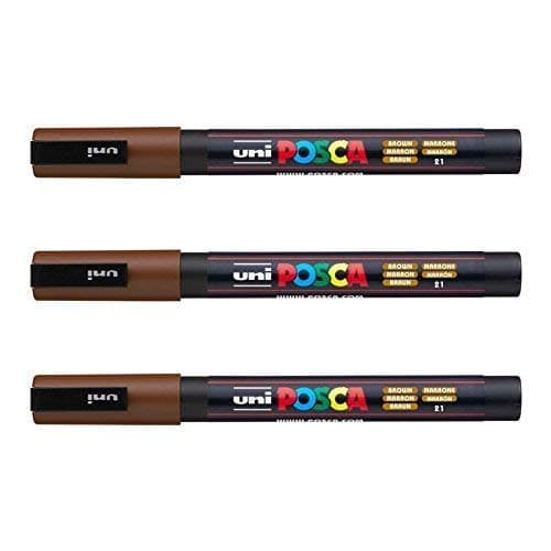 Posca Marqueurs PC-3 M Uni-Ball + Gamme complète de 40 couleurs disponibles + Artisans et passionnés + Décoration et art — marron