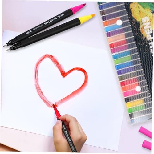 HOMSFOU 24 pièces pinceaux à double pointe marques aquarelle multicolores pour dessin et scrapbooking et prise de notes