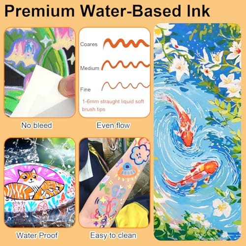 VividHues 48 Feutres Acrylique Dual Tips - Peinture Acrylique pour Peinture sur Bois, Toile et Verre, DIY
VividHues 48 F