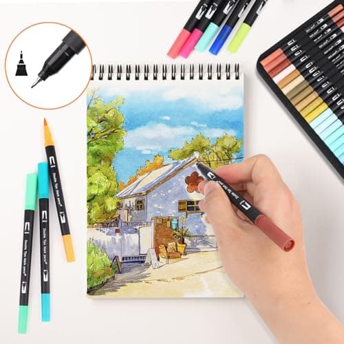 GPLMQ 168 Couleurs Feutres Coloriage Adultes Enfants - Dessin Manga Calligraphie Scrapbooking Cadeau Double Pointe Feutr