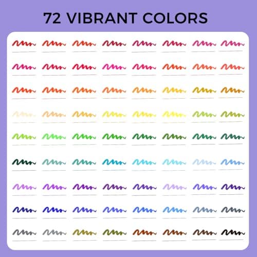 Feutres aquarellables Artecho pour adultes, 72 couleurs double pointe, idéal pour dessin, calligraphie et doodling