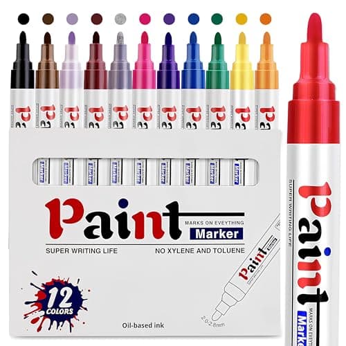 Risiours Marqueurs acryliques 12 couleurs Adultes Oeuf de Noël Fournitures de peinture acrylique — Paint-12