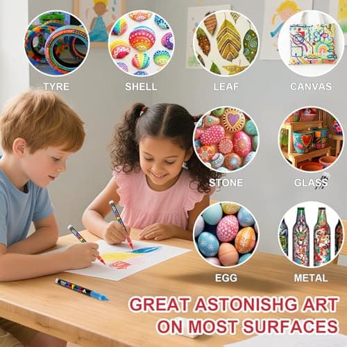 Marqueur Peinture Acrylique Sonlaryin 288 Couleurs, Pinceau Multifonction pour Papier, Verre, Métal, Plastique, Bois, Oe