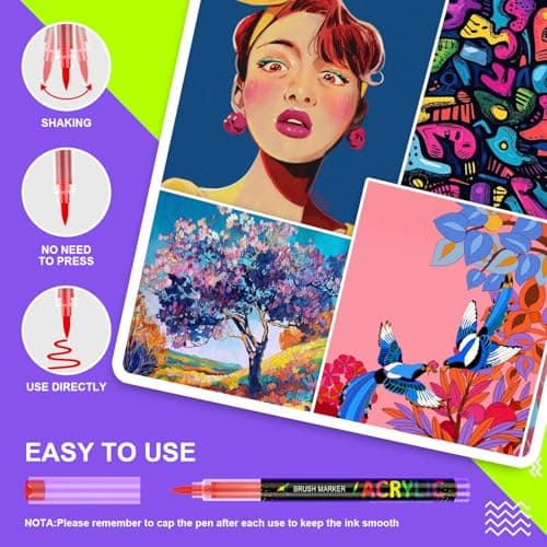 TrendGate 168 Couleurs Feutre Acrylique, Marqueur Peinture Acrylique Pinceau Pour Tous Types de Supports, Artiste Amateu