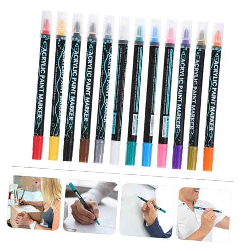 DIYEAH Marqueurs Acrylique 12Pièces Pour Tasses Céramique Verre Bois Adultes Artisanat Fournitures ArtISTiques