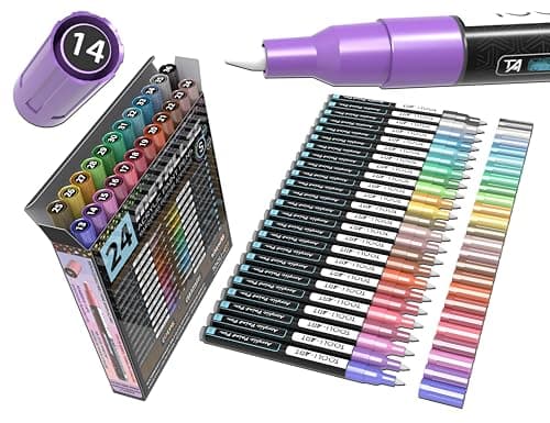 Marqueurs acrylique 3 mm non toxiques pour peinture Verre BoisMetalToilePoteriePlastique Projets bricolage Illustration — Métallique