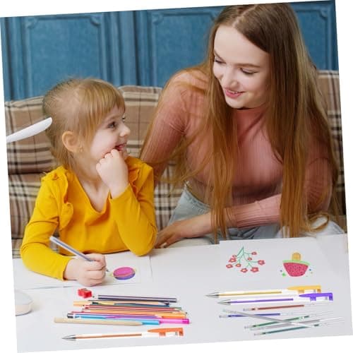 Operitacx 100 Pièces Recharge de Paillettes Stylo Gel Effaçable Noir | Brosse Scolaire Plastique