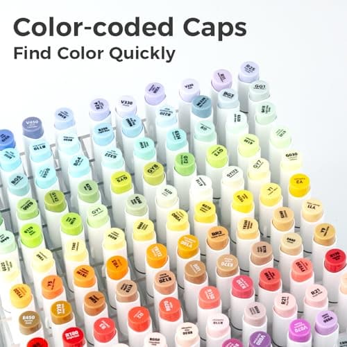 Ohuhu Marqueurs a Alcool 320 Couleurs, Pointe Double Artiste Etudiants, Feutres Adulte Pour Coloriage Calligraphie