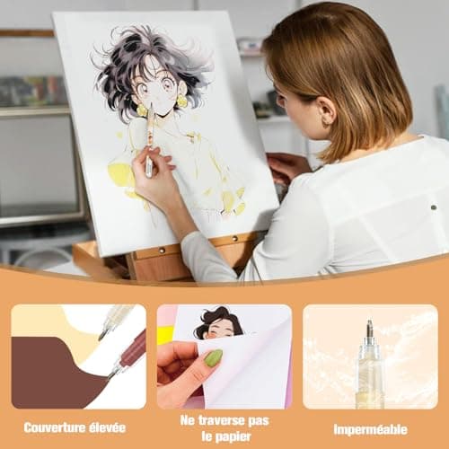 Marqueurs acryliques 12 feutres Skin Tone Color Series pour portraits et créations sur bois, toile et céramique