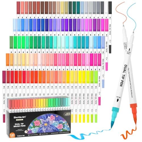 Marqueurs pastel Shuttle Art Lot de 56 stylos pour adultes Global Recycled Standard  
Feutres à double pointe Shuttle Ar — 120 Couleurs
