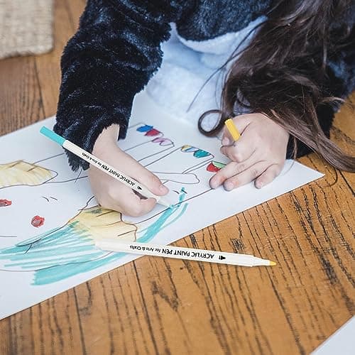 Stylos peinture acrylique TBC 24 couleurs pour artistes amoureux de la créativité, étanche et résistant à l'eau pour pie