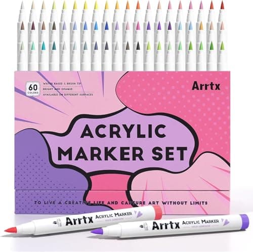Marqueurs Arrtx pour peinture acrylique 30A couleurs : marqueurs pointe pinceau pour artisans et créatifs, peinture acry — 60B-Couleurs de l'anime
