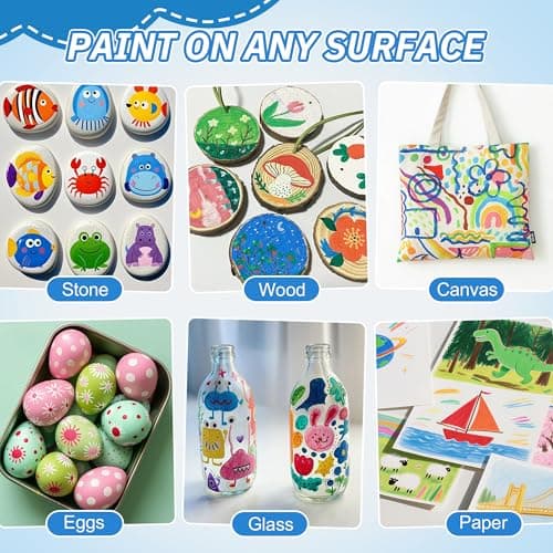 Guangna Acrylique Markers 240 Pointes Pinceau, Couleurs pour Adultes, Dessin, Peinture sur Pierre, Céramique, Verre, Boi