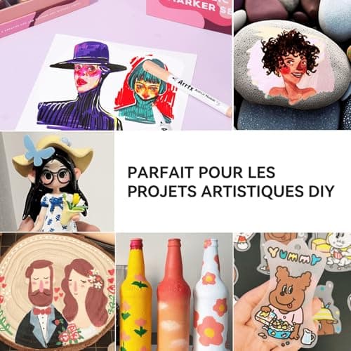 Arrtx, stylos acryliques 30 couleurs pour adultes | coloriage, dessin, peinture sur roche, bois, toile | loisirs créatif