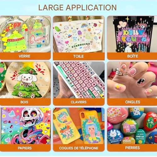 FyBAPRO Acryliques pour Adultes - 24 Couleurs Marqueurs Pinceau en Acrylique pour Coloriage, Calligraphie, DIY et Art su
