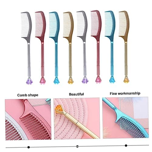 VILLCASE Lot de 3 Stylos de Signalisation Portables pour Étudiants | Stylos Amusants en Forme de Peigne | Stylo À Bille