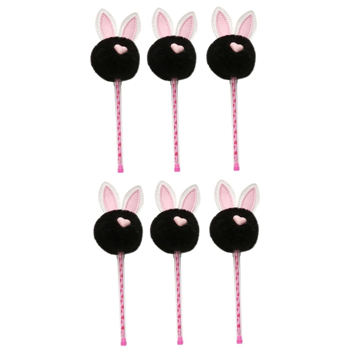 Tofficu Stylos à Encre Gel Noir Design Oreilles De Lapin École Étudiant Prix Écriture Fluide Matériaux Sûrs 6Pièces