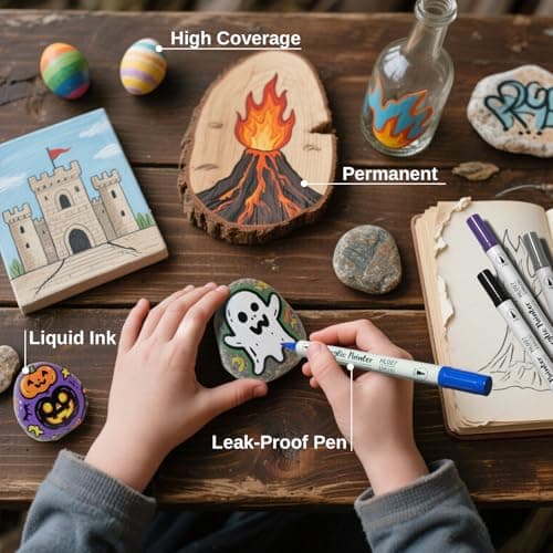 IBOPUXIU Feutres Acryliques Double Pointe 24 Couleurs Marqueurs pour Divers Users et Scènes - Peinture sur Verre, Bois,