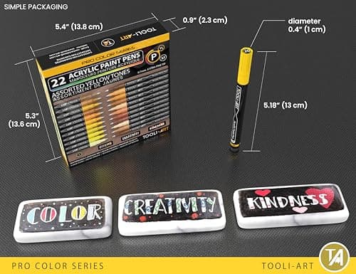 Marqueur acrylique Pro Color ensemble 22 pièces pointe 0,7 mm usage artistique et décoratif