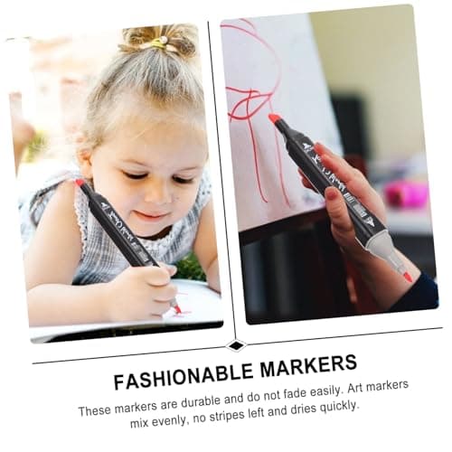 Ensemble de marqueurs HOODANCOS double-tête pour dessin et peinture colorés à base d'eau, idéal pour adultes, set de 12