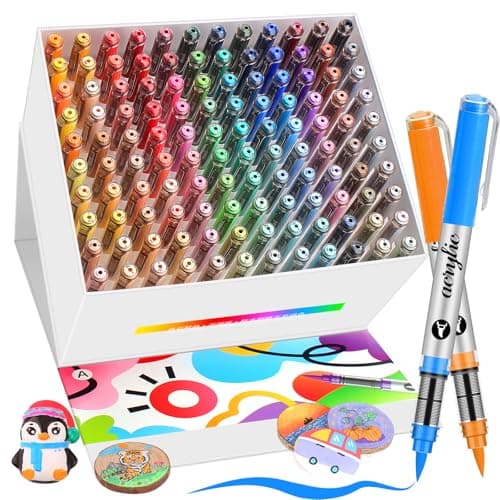 Marqueur Acrylique 120 Pcs pour Peinture sur Bois, Pierre, Céramique, Tissu & Coloriage Adulte - Acrylic Paint Marker