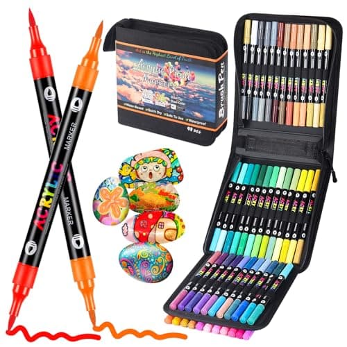 <think>

</think>

TrendGate Marqueur Acrylique 120 Couleurs Double Pointe pour Peinture sur Papier, Verre, Métal, Céram — 48 pièces 96 couleurs